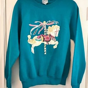 Vintage carousel horse sweatshirt